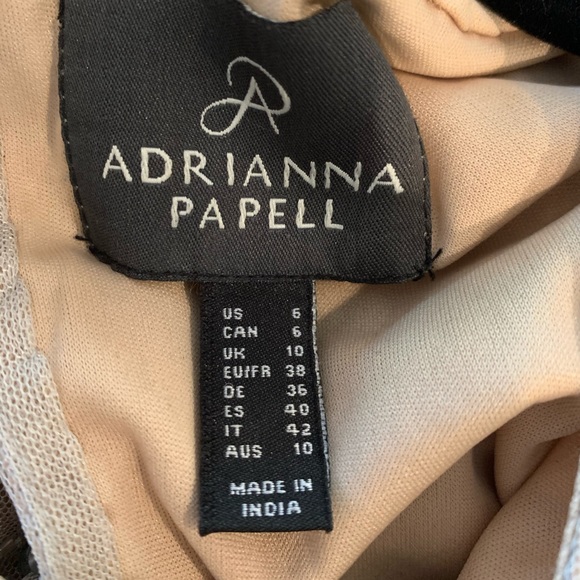 Adrianna Papell Long Nude Beaded Halter Neckline - Picture 6 of 8